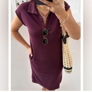 NEW FRANK & EILEEN Lauren Maroon Polo Mini Dress L